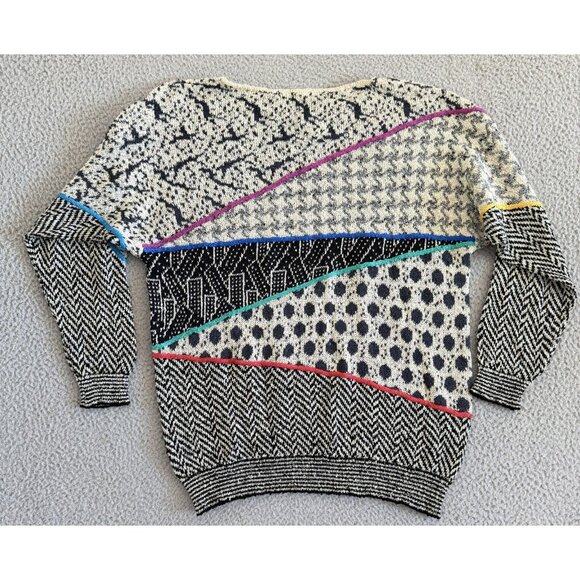 Vintage Brenda French Sweater Abstract Pattern Rayon 80s USA - Picture 6 of 6